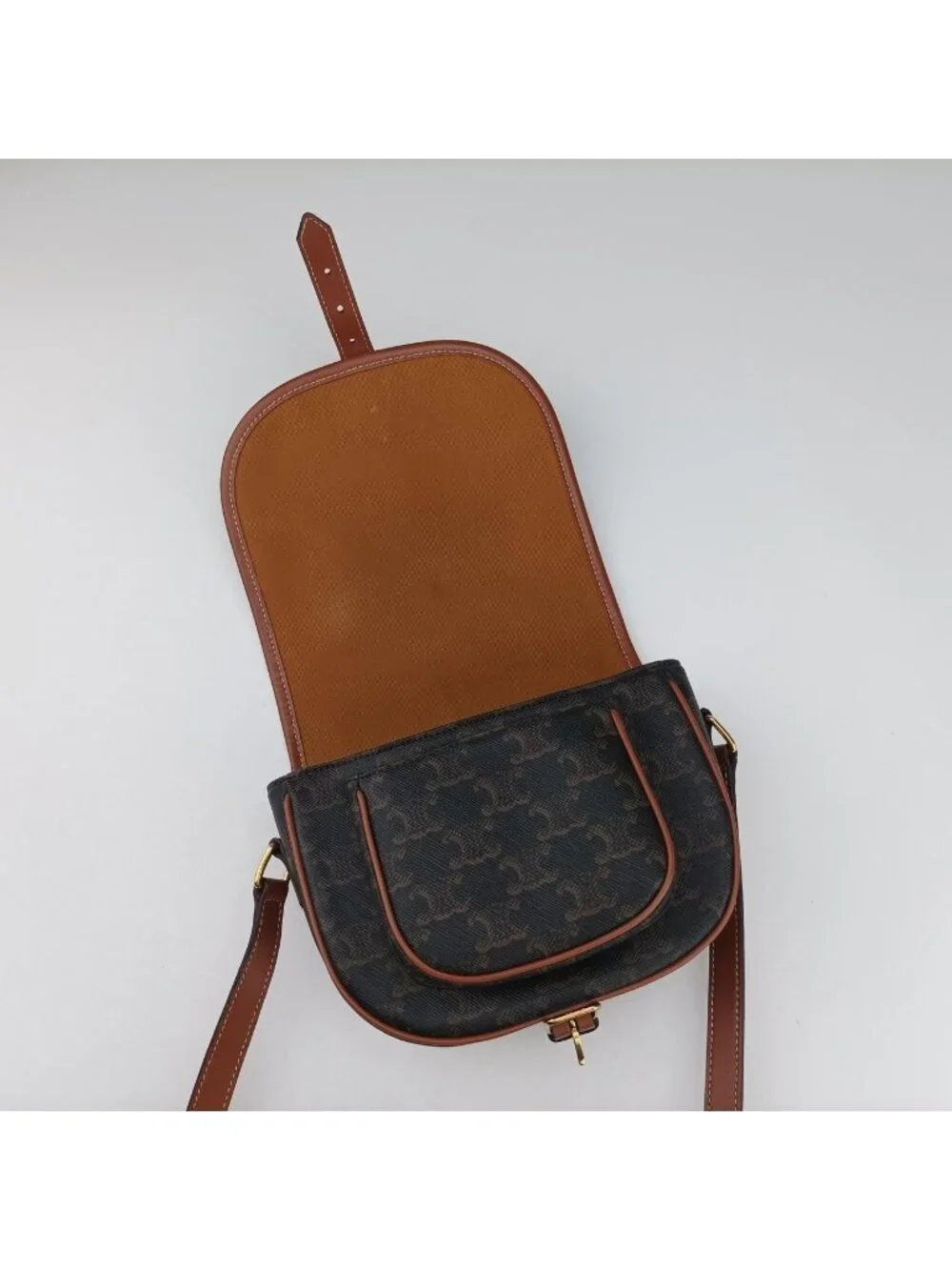 Celine Luco Triomphe Brown Shoulder Bag